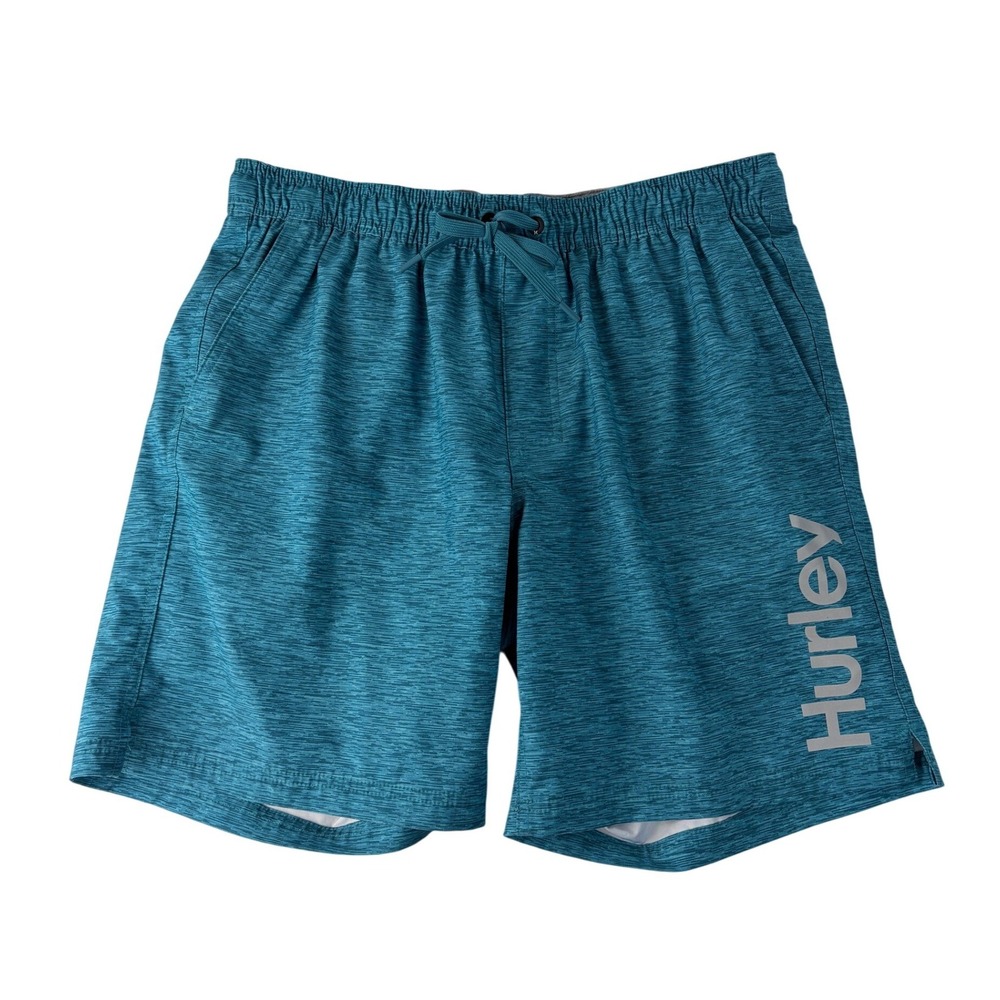 Hurley Volley Swim Shorts Mens XL Board Shorts Lined Teal Blue 8" Beach Vacation